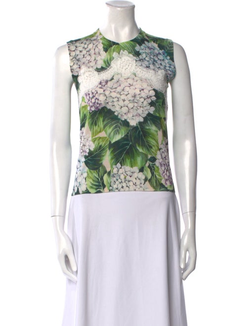 Dolce & Gabbana Cashmere Floral Print Sweater
