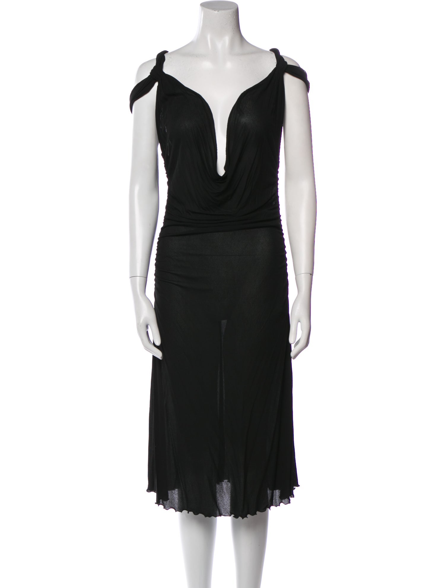 Dolce & Gabbana Cowl Neck Knee-Length Dress