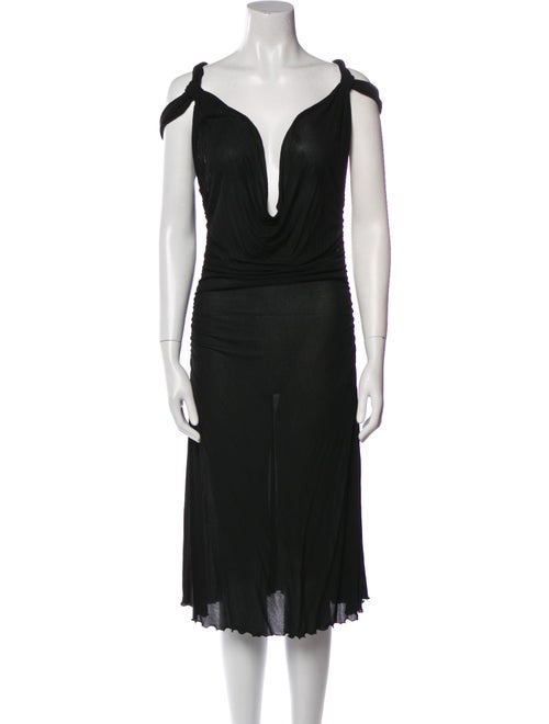 Dolce & Gabbana Cowl Neck Knee-Length Dress