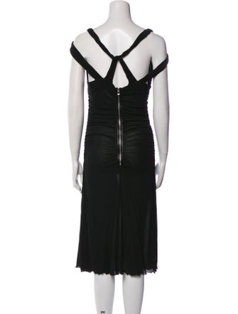 Dolce & Gabbana Cowl Neck Knee-Length Dress