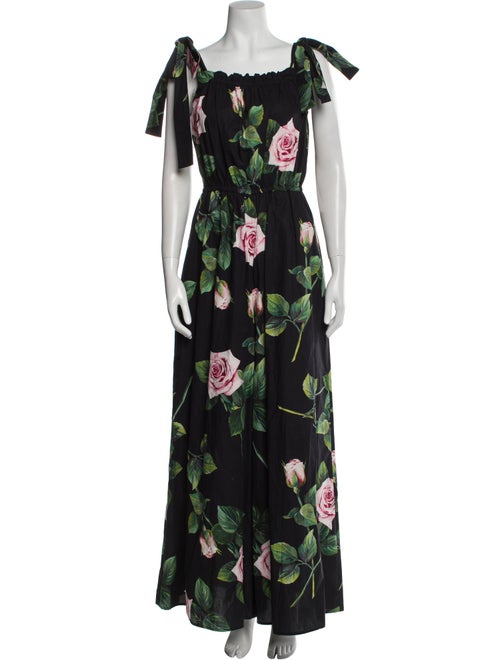 Dolce & Gabbana Floral Print Square Neckline Jumpsuit