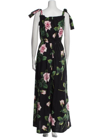 Dolce & Gabbana Floral Print Square Neckline Jumpsuit