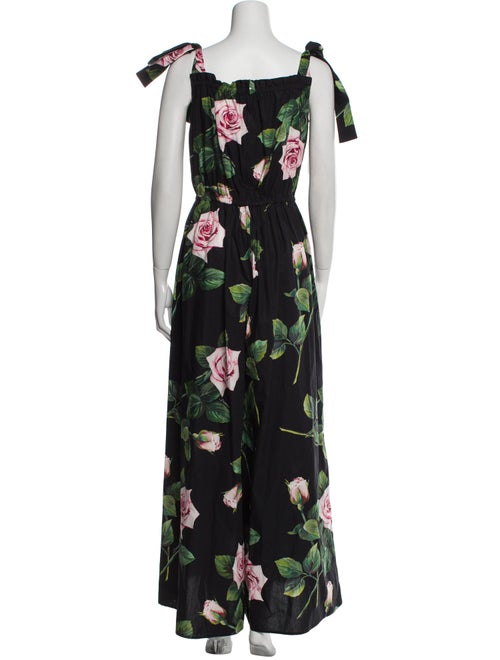 Dolce & Gabbana Floral Print Square Neckline Jumpsuit