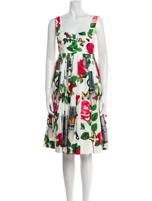 Dolce & Gabbana Floral Print Knee-Length Dress
