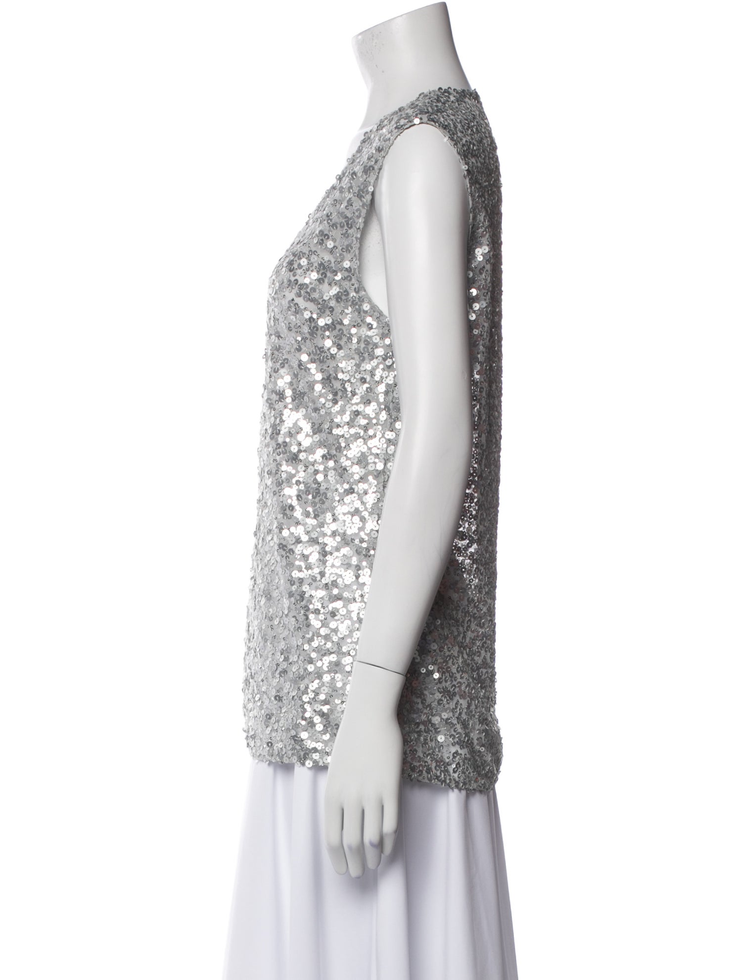 Dolce & Gabbana Plunge Neckline Sleeveless Blouse