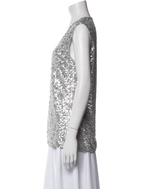 Dolce & Gabbana Plunge Neckline Sleeveless Blouse