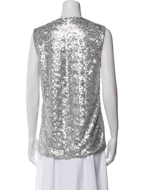 Dolce & Gabbana Plunge Neckline Sleeveless Blouse