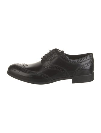 Dolce & Gabbana Leather Lace Trim Embellishment Oxfords