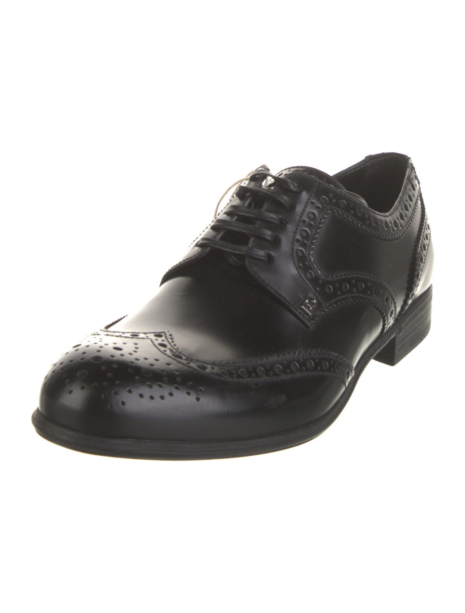 Dolce & Gabbana Leather Lace Trim Embellishment Oxfords