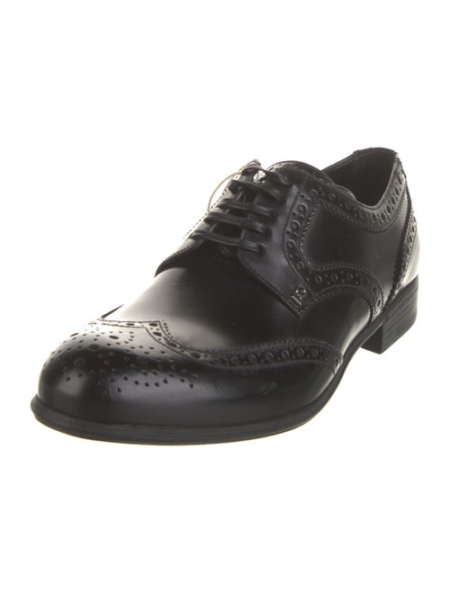 Dolce & Gabbana Leather Lace Trim Embellishment Oxfords