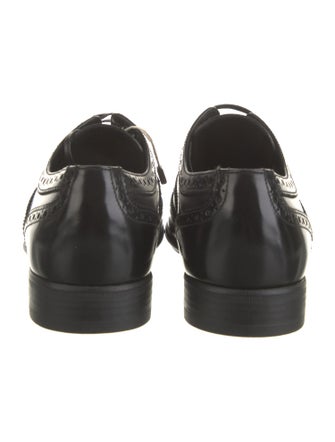 Dolce & Gabbana Leather Lace Trim Embellishment Oxfords
