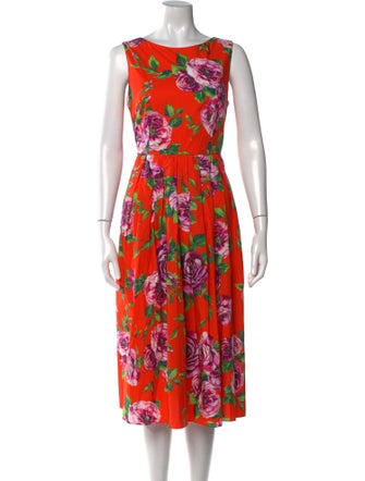 Dolce & Gabbana Floral Print Midi Length Dress