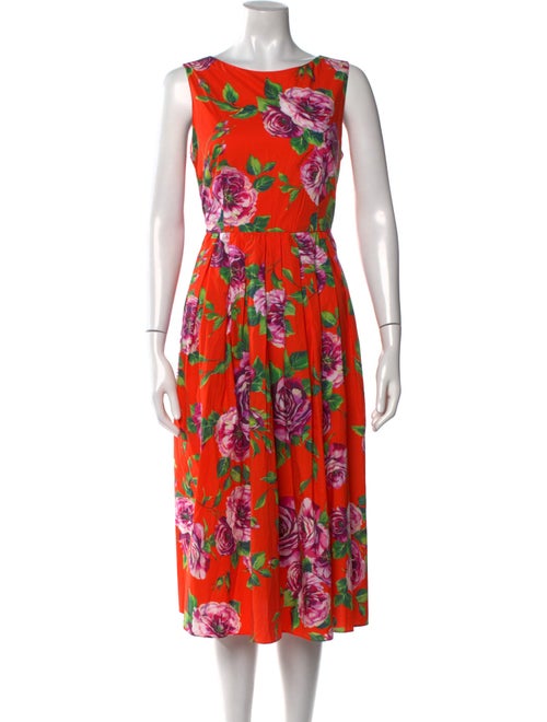 Dolce & Gabbana Floral Print Midi Length Dress