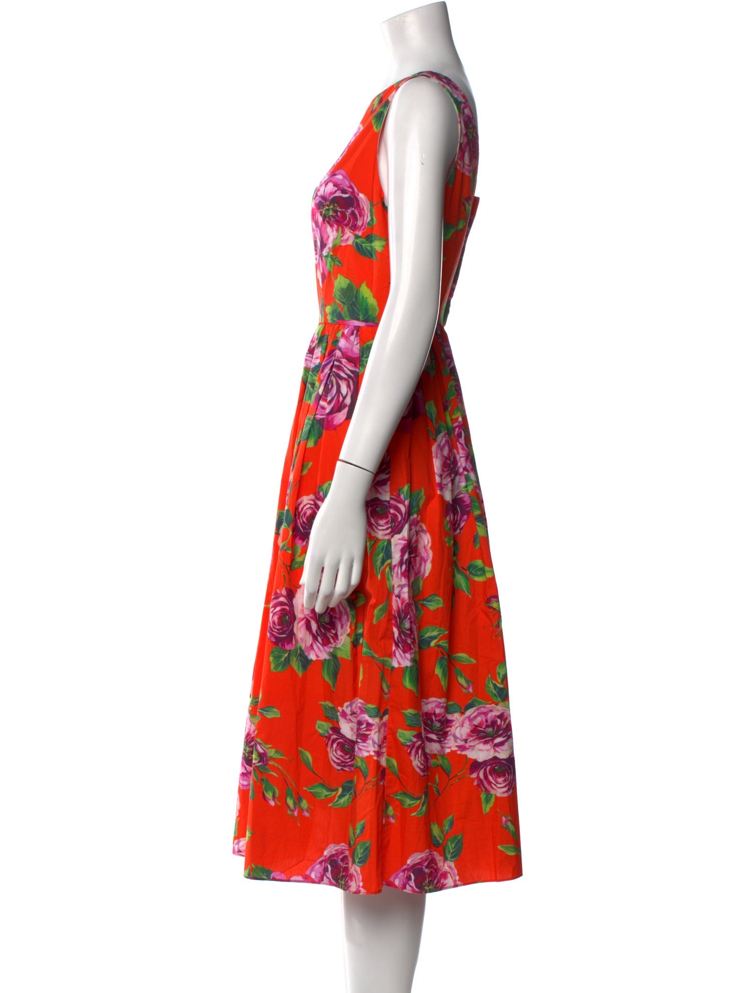 Dolce & Gabbana Floral Print Midi Length Dress