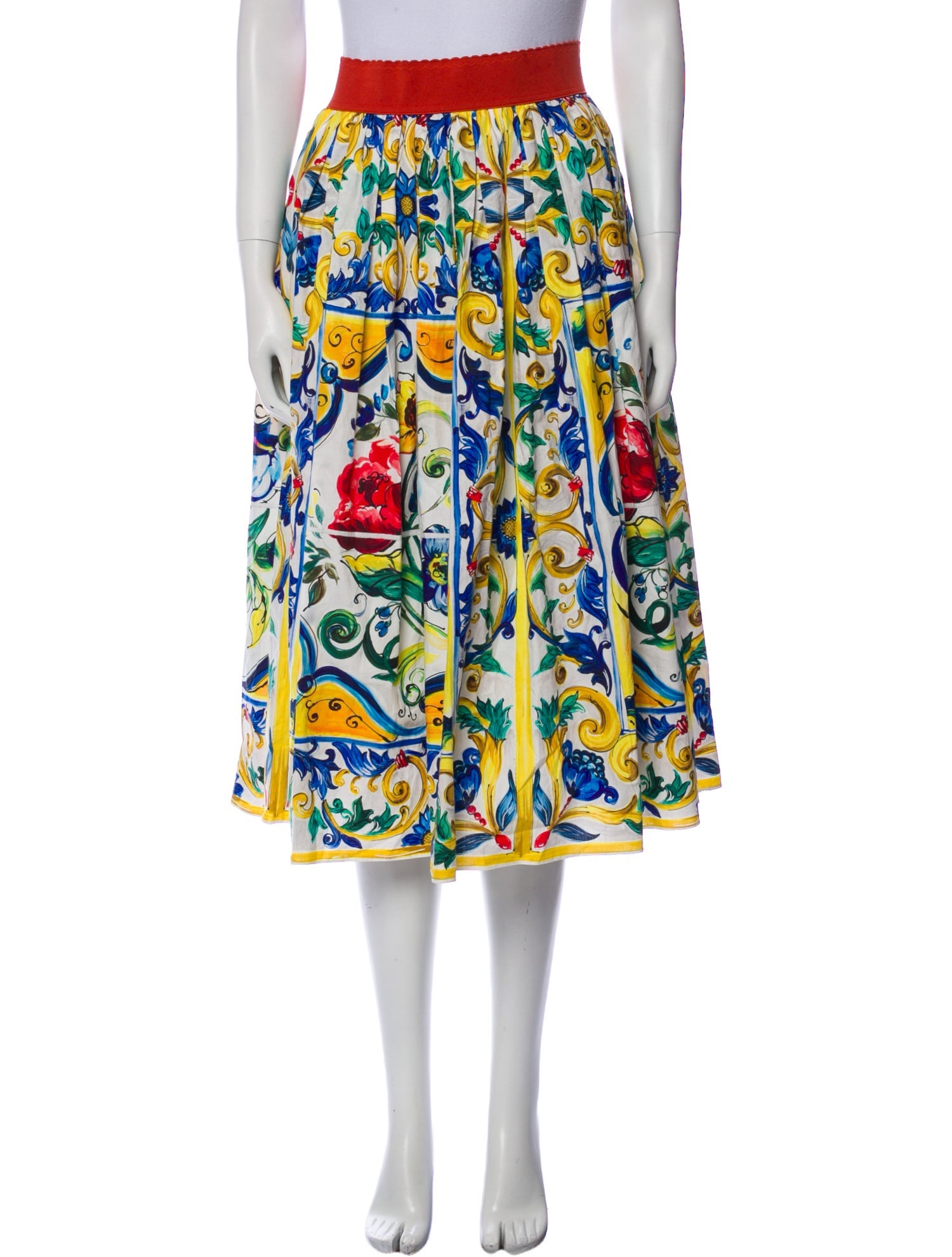 Dolce & Gabbana Floral Print Midi Length Skirt