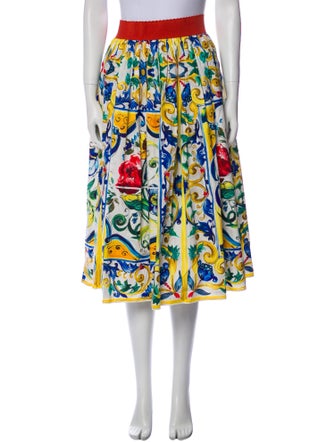Dolce & Gabbana Floral Print Midi Length Skirt