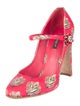 Dolce & Gabbana Sacred Heart Print Satin D'Orsay Pumps
