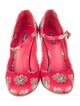 Dolce & Gabbana Sacred Heart Print Satin D'Orsay Pumps