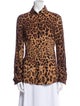Dolce & Gabbana Silk Animal Print Button-Up Top