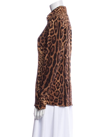 Dolce & Gabbana Silk Animal Print Button-Up Top