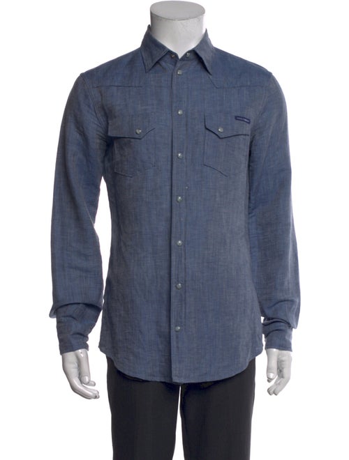 Dolce & Gabbana Linen Long Sleeve Denim Shirt