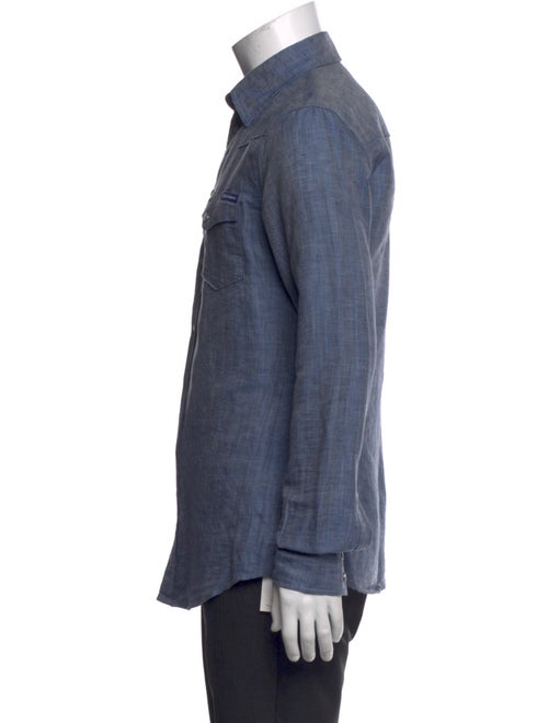 Dolce & Gabbana Linen Long Sleeve Denim Shirt