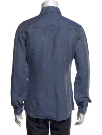 Dolce & Gabbana Linen Long Sleeve Denim Shirt