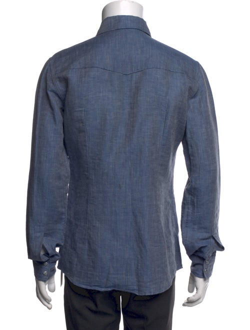 Dolce & Gabbana Linen Long Sleeve Denim Shirt