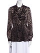 Dolce & Gabbana Silk Animal Print Button-Up Top