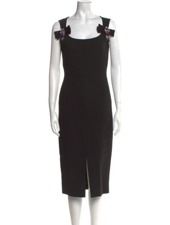 Dolce & Gabbana Virgin Wool Midi Length Dress