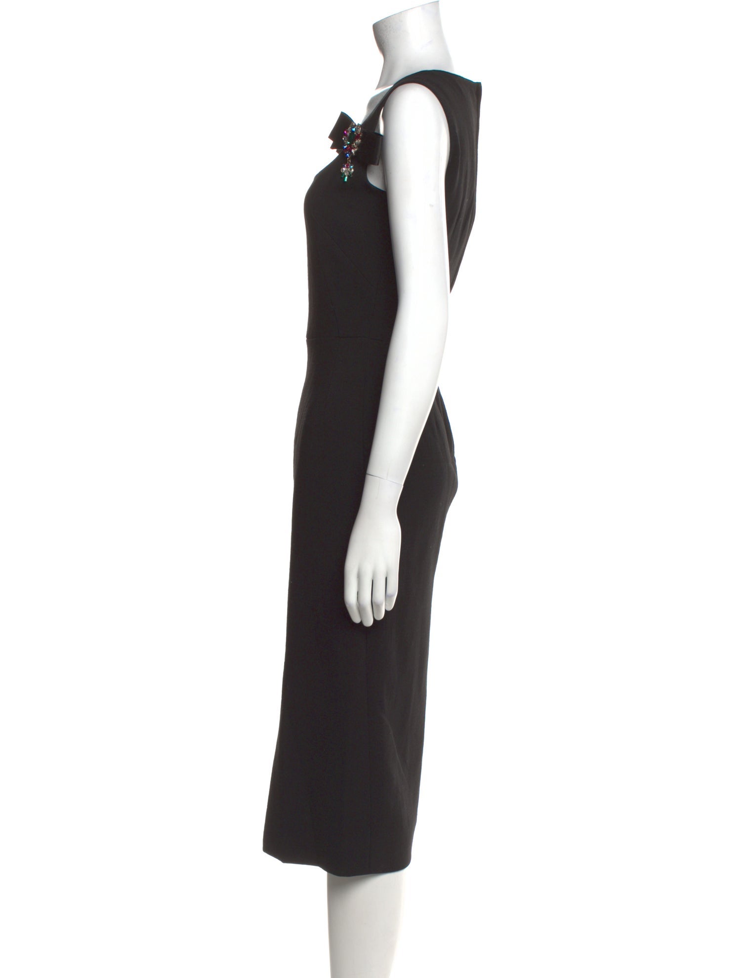 Dolce & Gabbana Virgin Wool Midi Length Dress