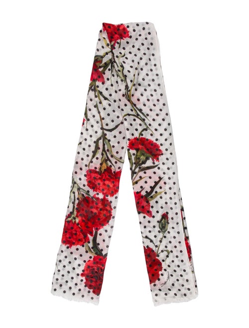 Dolce & Gabbana Cashmere Floral Print Scarf