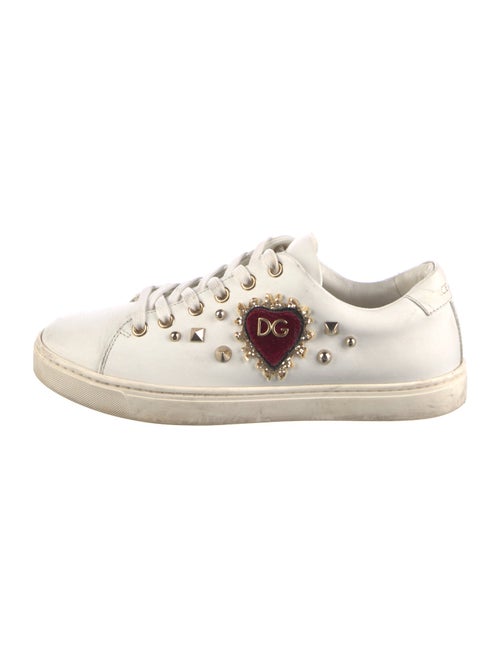 Dolce & Gabbana Leather Studded Accents Sneakers