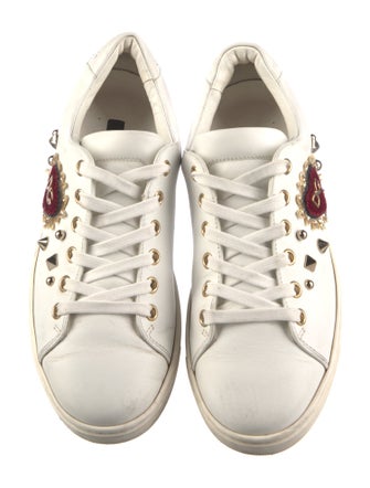 Dolce & Gabbana Leather Studded Accents Sneakers
