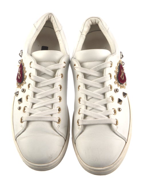 Dolce & Gabbana Leather Studded Accents Sneakers
