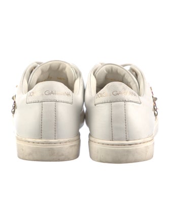 Dolce & Gabbana Leather Studded Accents Sneakers