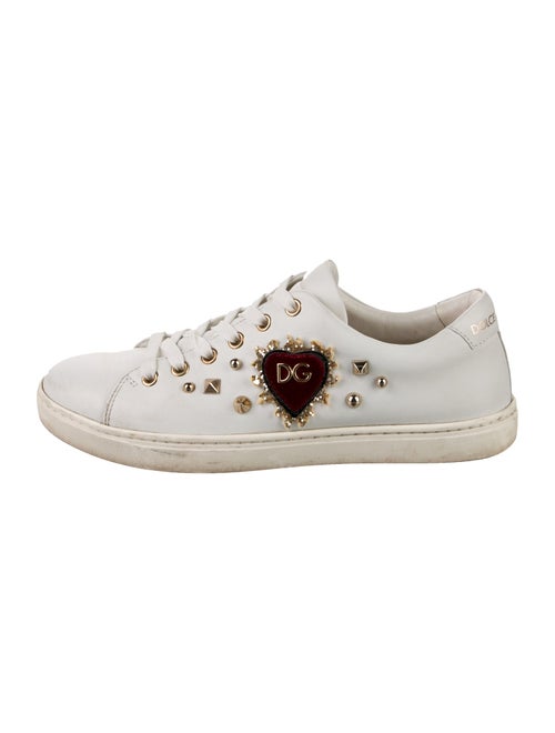 Dolce & Gabbana Leather Studded Accents Sneakers