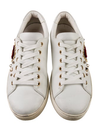 Dolce & Gabbana Leather Studded Accents Sneakers