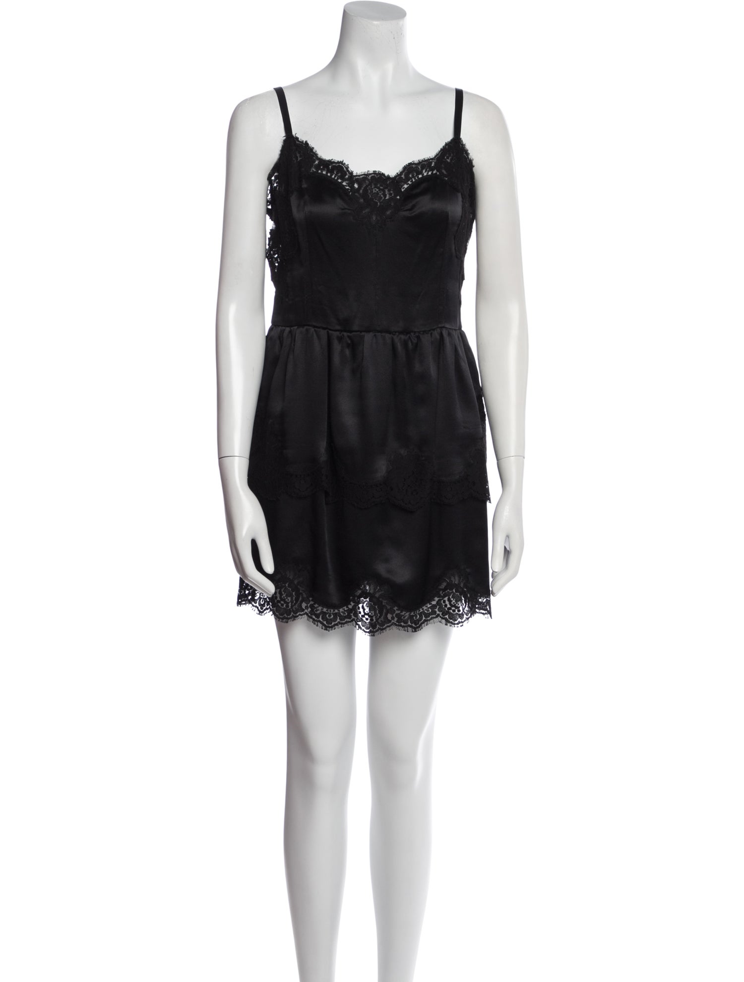 Dolce & Gabbana Silk Lace Trim Embellishment Nightgown