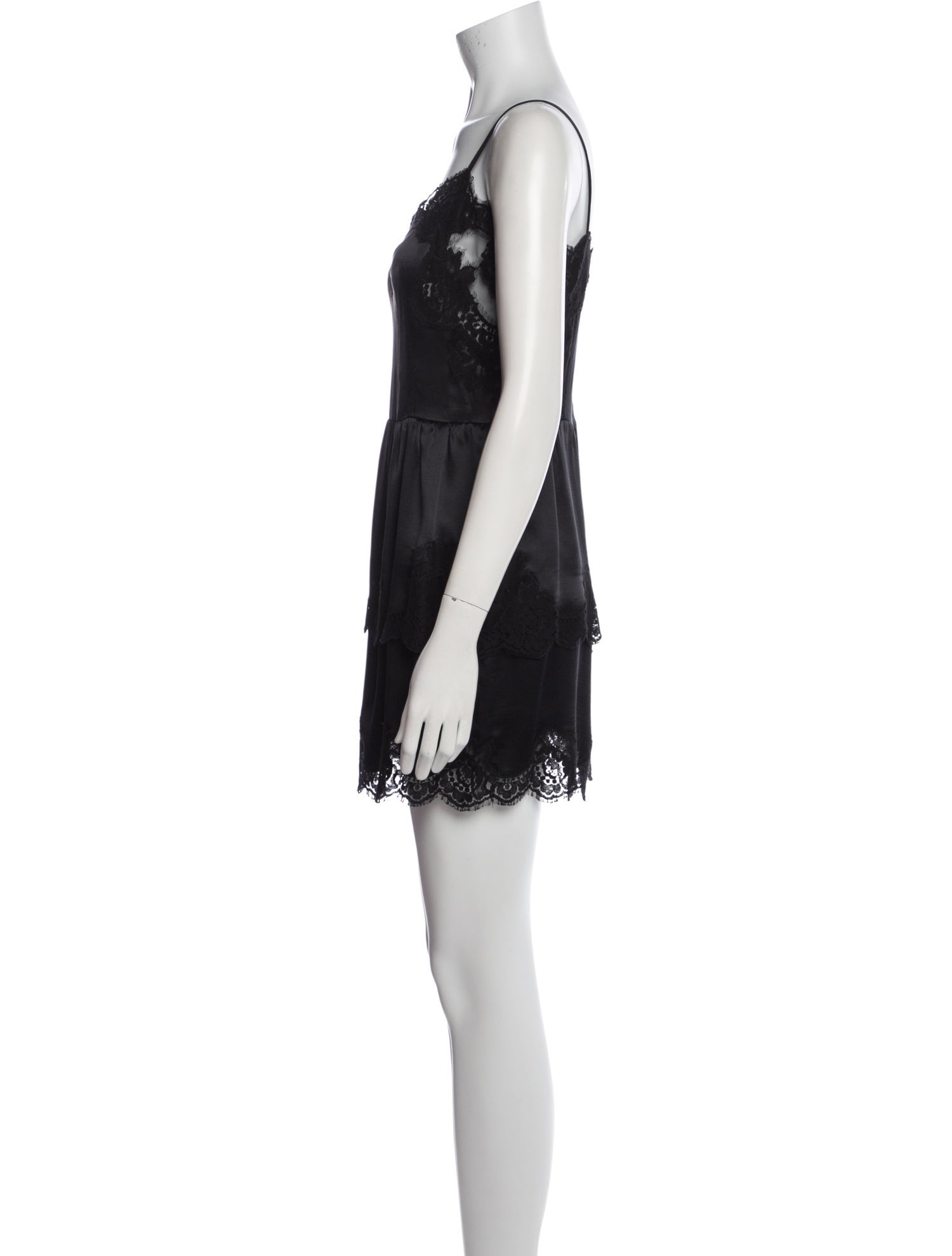 Dolce & Gabbana Silk Lace Trim Embellishment Nightgown