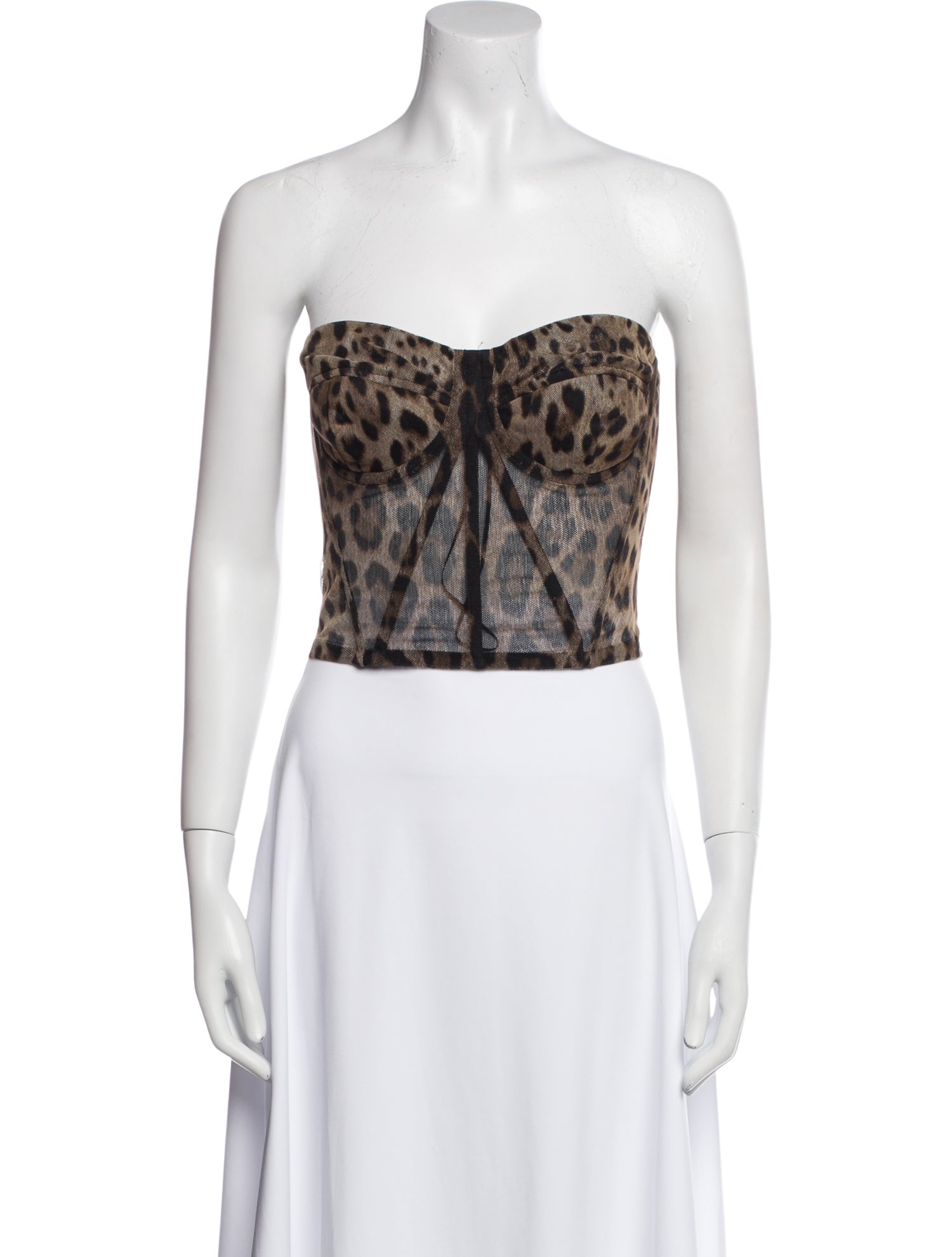 Dolce & Gabbana Printed Strapless Crop Top