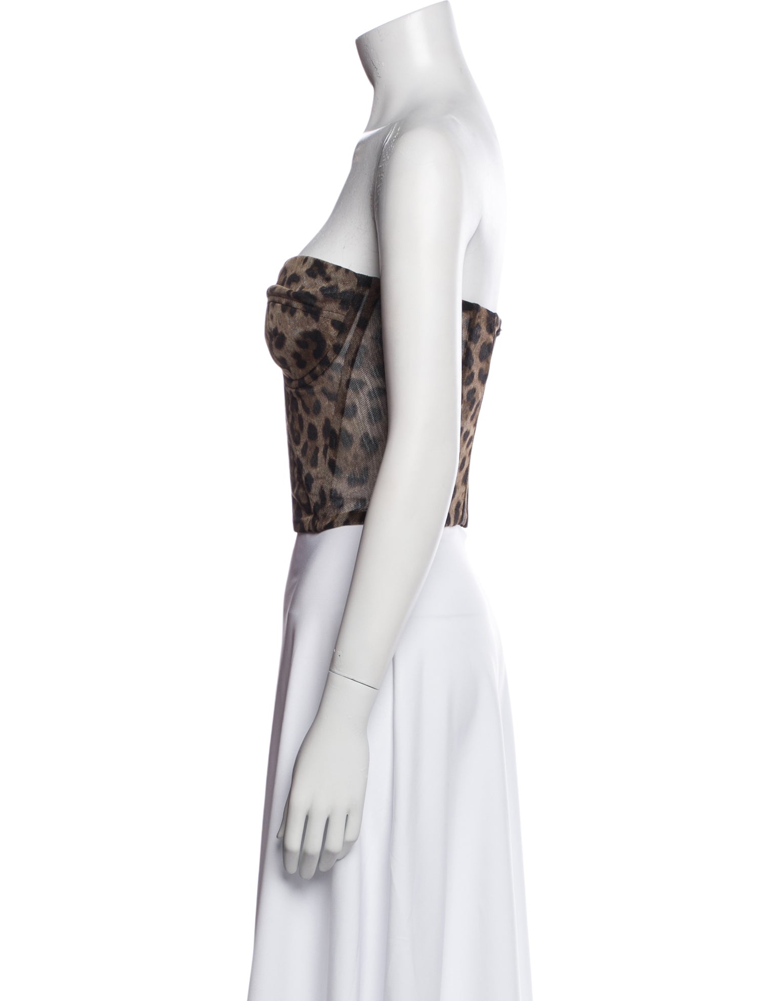 Dolce & Gabbana Printed Strapless Crop Top