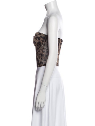 Dolce & Gabbana Printed Strapless Crop Top