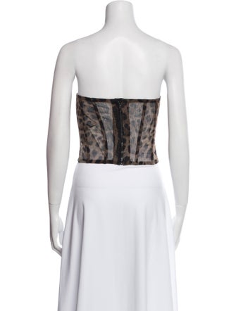 Dolce & Gabbana Printed Strapless Crop Top