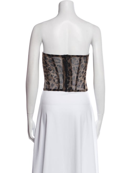 Dolce & Gabbana Printed Strapless Crop Top