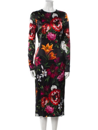 Dolce & Gabbana Floral Print Midi Length Dress