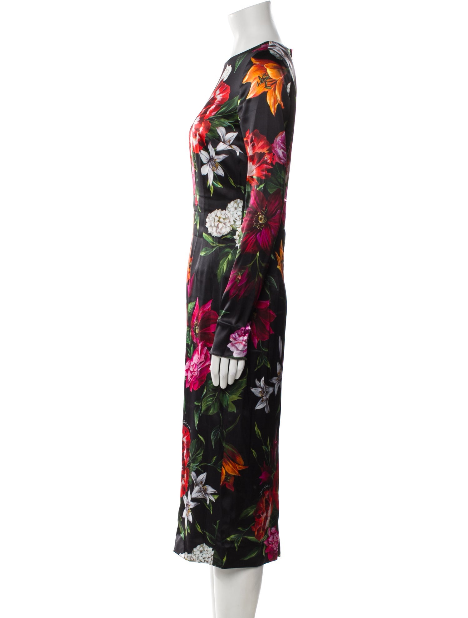 Dolce & Gabbana Floral Print Midi Length Dress