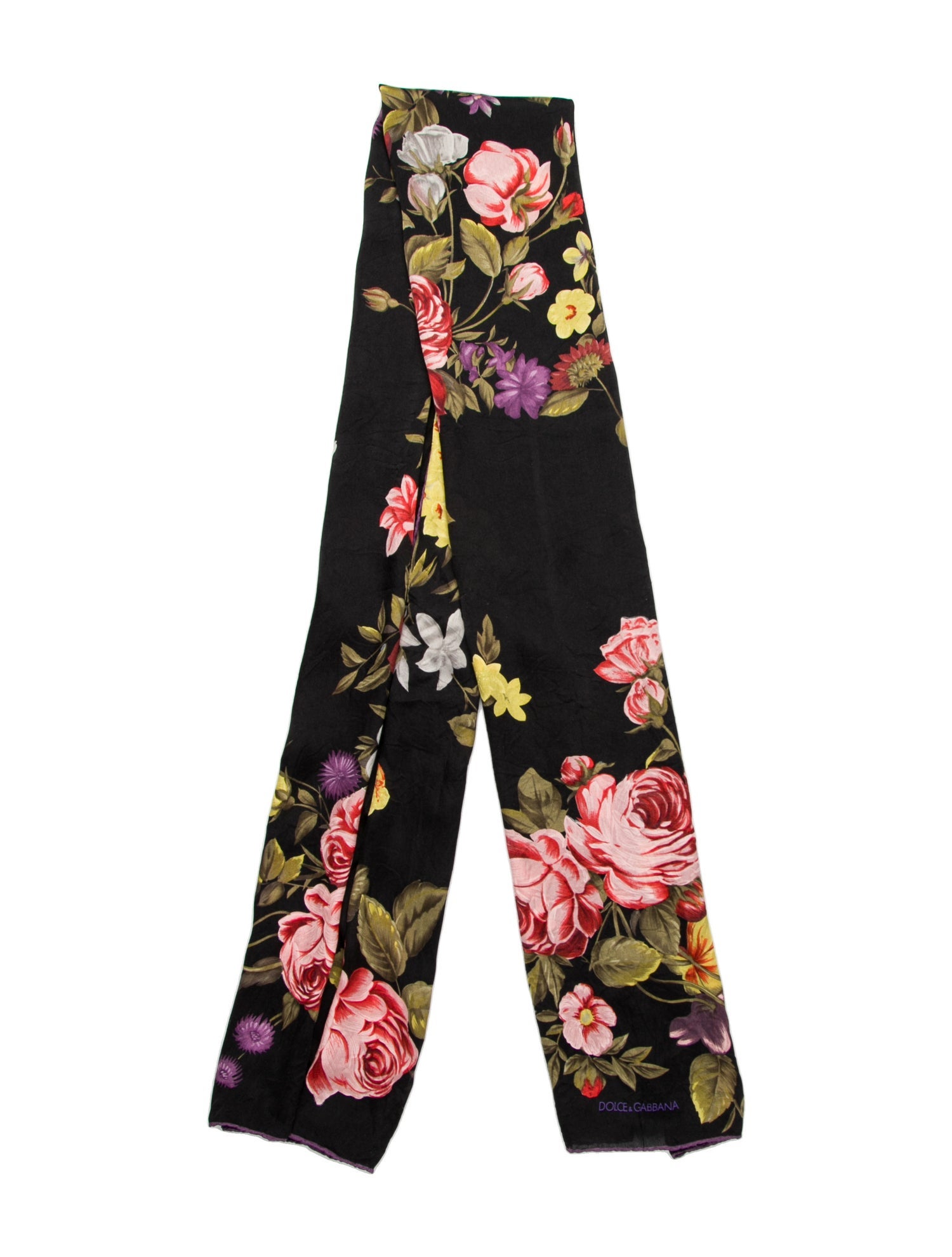 Dolce & Gabbana Silk Floral Print Scarf
