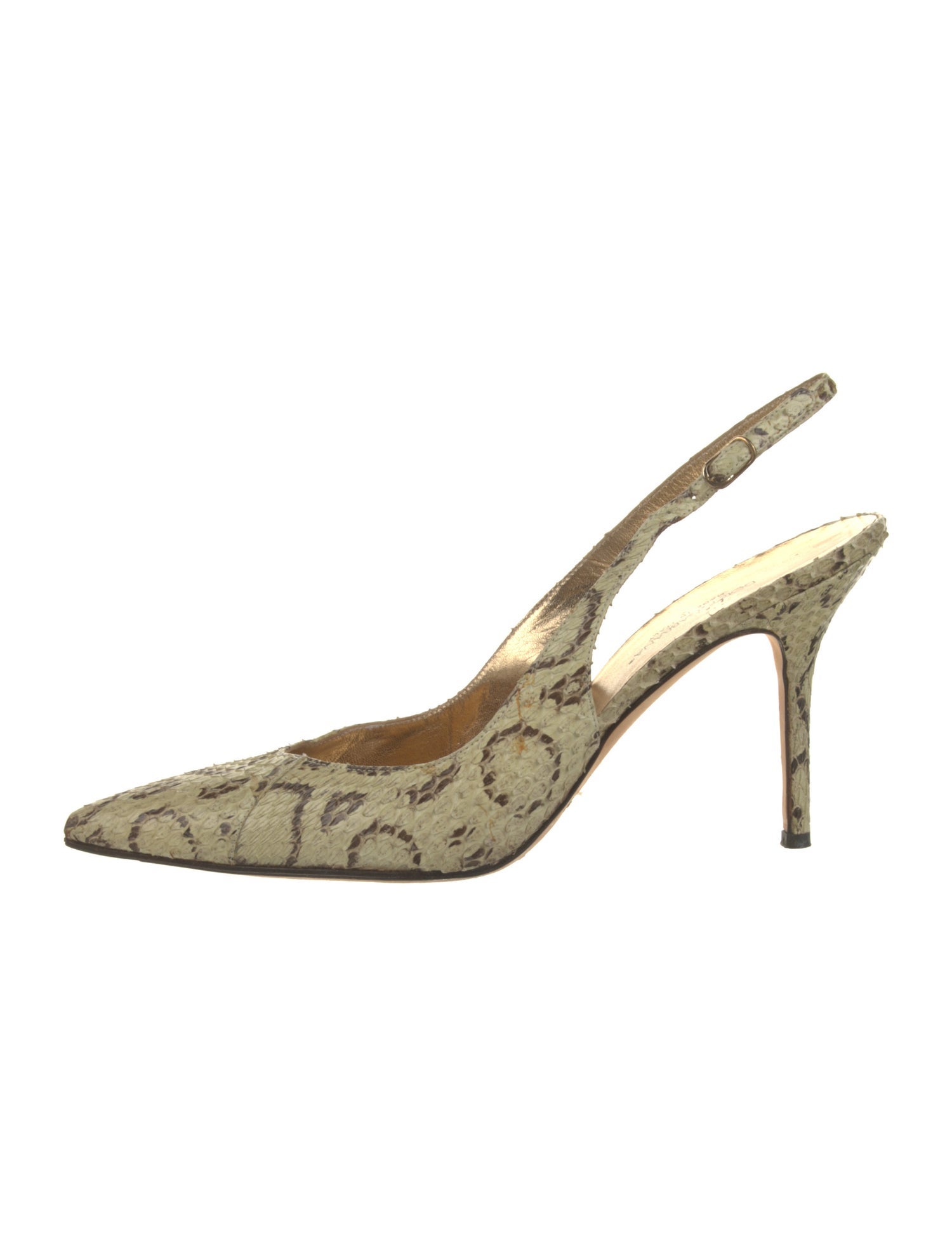 Dolce & Gabbana Snakeskin Animal Print Slingback Pumps
