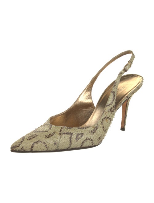 Dolce & Gabbana Snakeskin Animal Print Slingback Pumps
